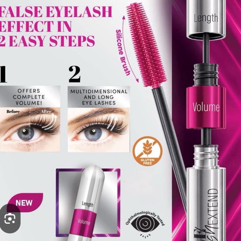 FARMASI double/extended black mascara with eyelash lengthening applicator no clump smudge free