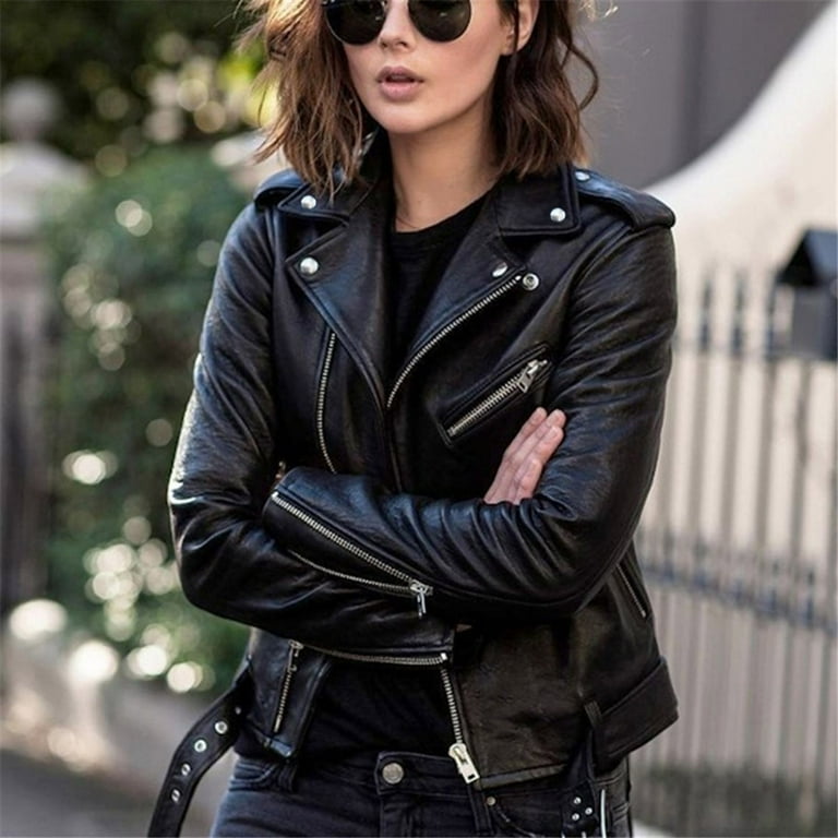 Faux Leather Moto Jacket - XL