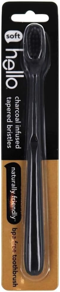Hello BPA Free Charcoal Bristle Toothbrush - Soft - 1ct Black
