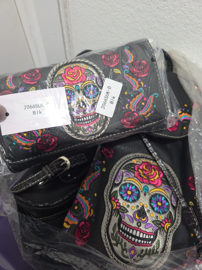 Black Buckle Camo Handbag