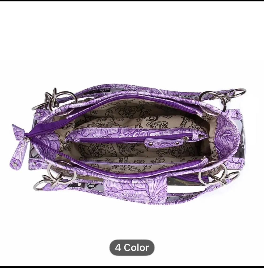 Purple “Weakness” Scripture Purse (2‑Piece Set)