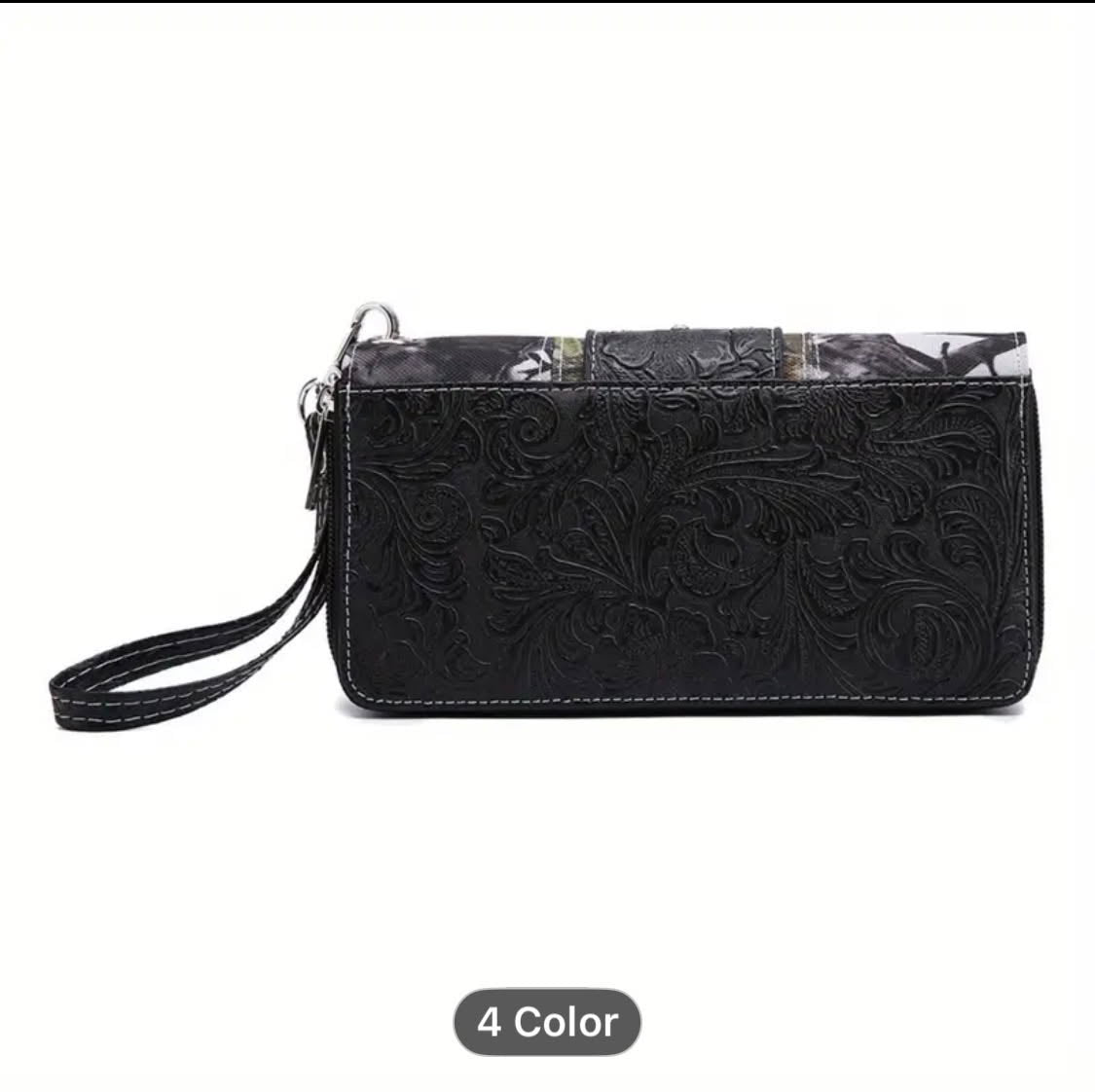 Black Buckle Camo Handbag Set