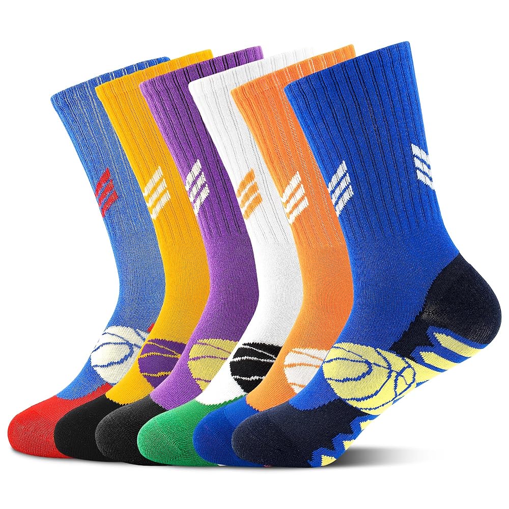 Boys Basketball Crew Socks – 6/8