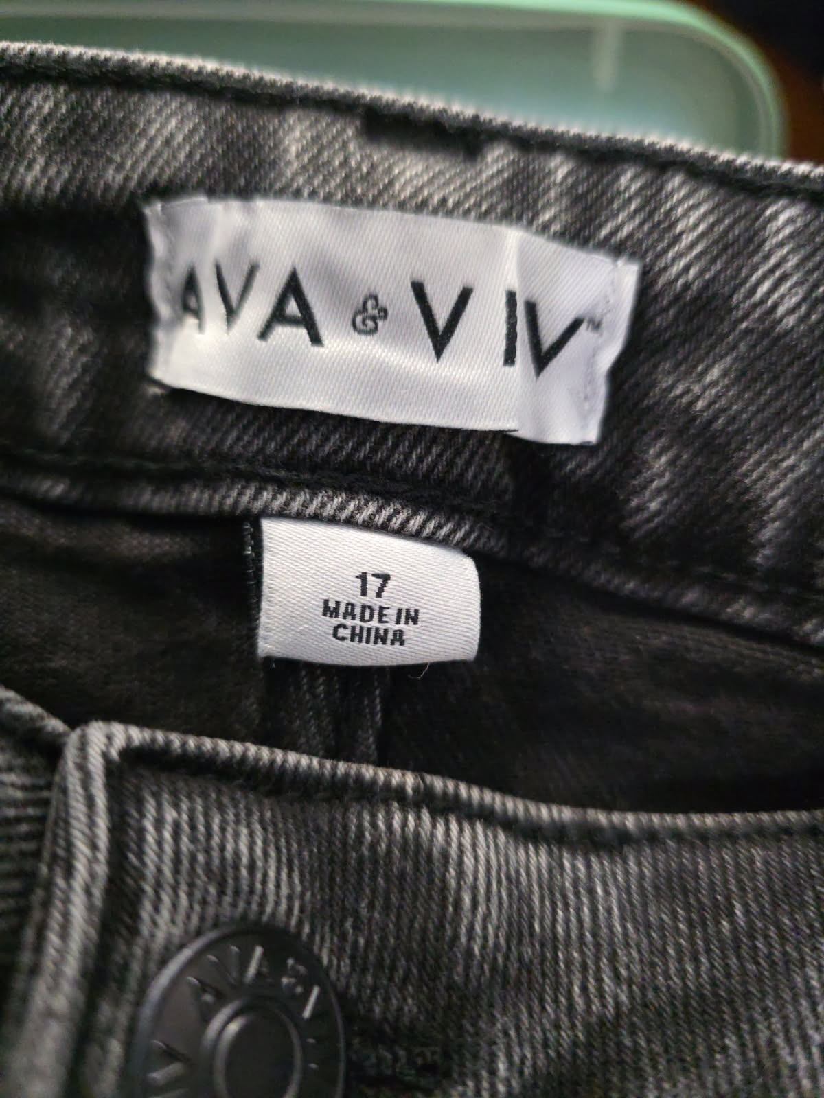 AVA VIV Plus Sizes Black Jeans High-Rise Skinny Stretch Comfort Waist Size 26W/R