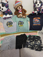 Boy JUST A BOY WHO LOVES MONSTER TRUCKS Truck Print Casual Round Neck T-shirt, Casual Sporty Tee, Summer Gifts