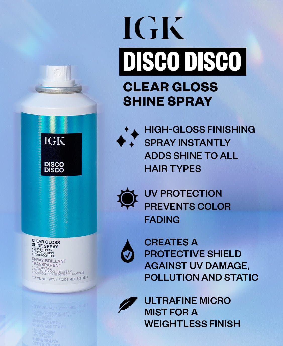 Disco Disco Clear Gloss Shine Spray 2.1 oz (travel)",24,22,1