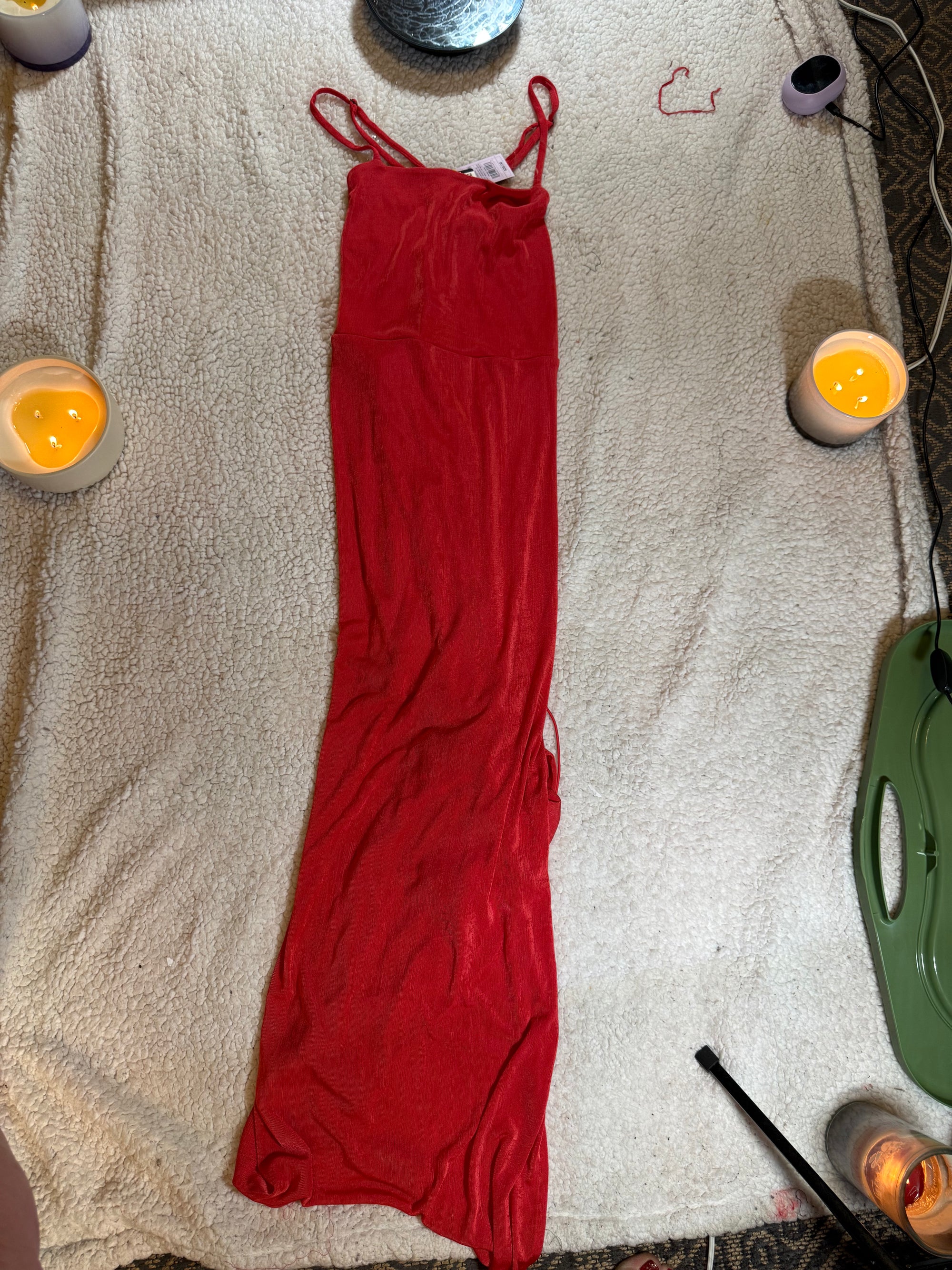 Women’s Red Spaghetti Strap Maxi Dress – Size Large