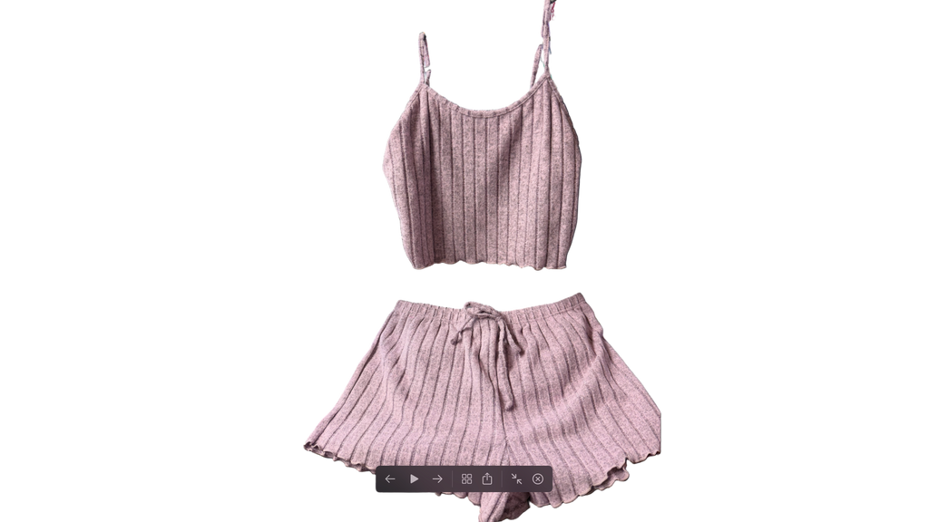 Women's Ribbed Crop Top and Shorts Set