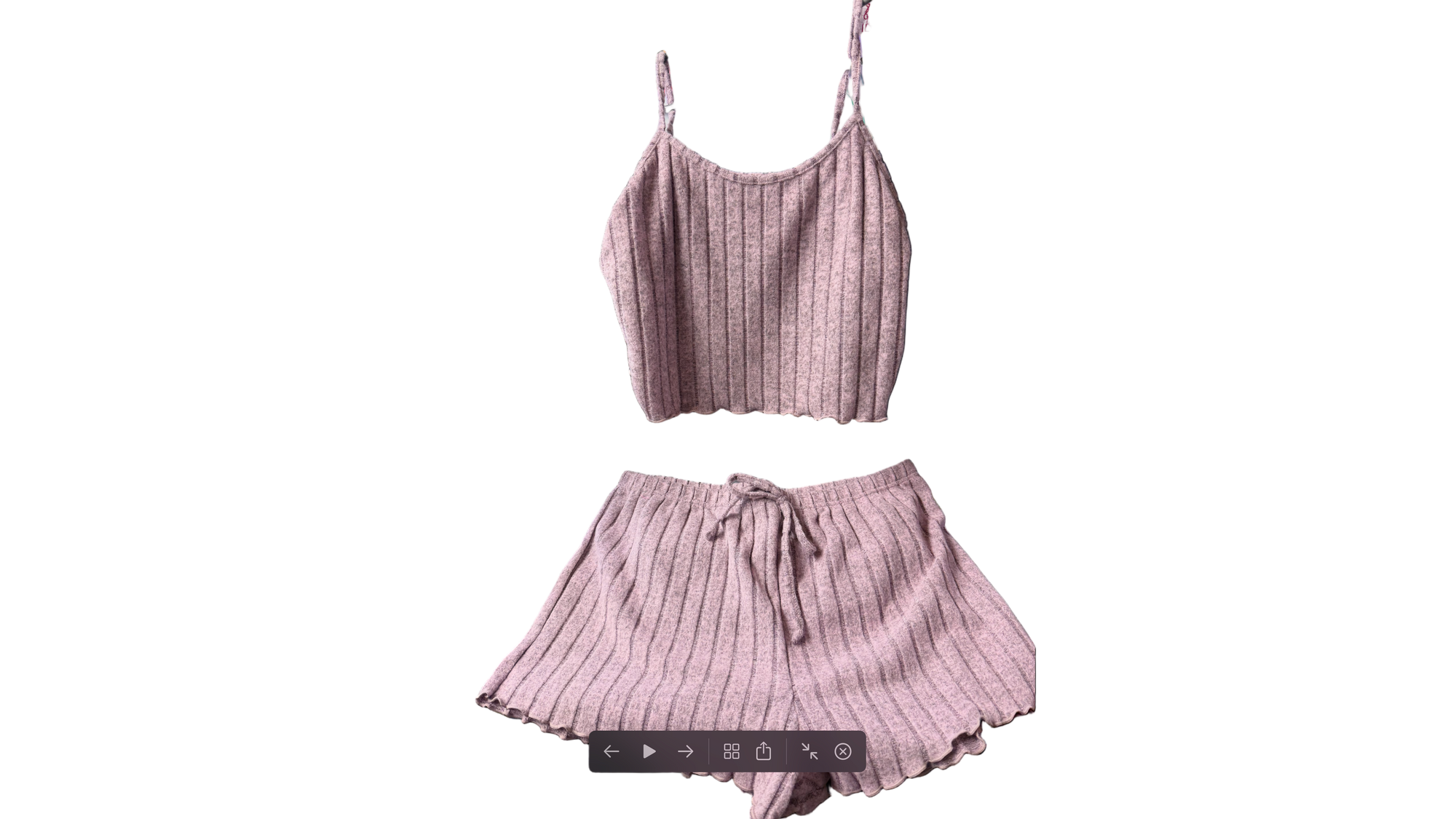 Women's Ribbed Crop Top and Shorts Set