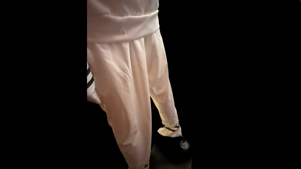 Men's white hooded loungewear set with Ukrainian trident inspired logo XXL