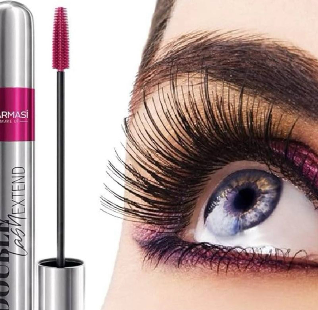 FARMASI double/extended black mascara with eyelash lengthening applicator no clump smudge free