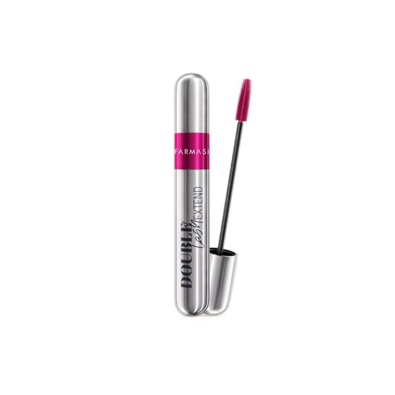 FARMASI double/extended black mascara with eyelash lengthening applicator no clump smudge free