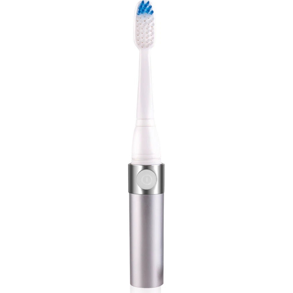 Vivitar Sonic Ultra Travel Toothbrush with 2 Brusheads, Silver (PT-V1001-SIL)