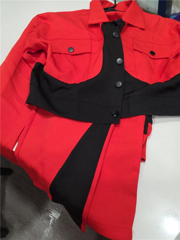 Women's Extra Large, Red and Black Pantsuit