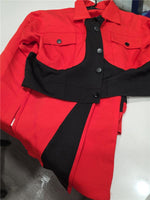 Women's Extra Large, Red and Black Pantsuit
