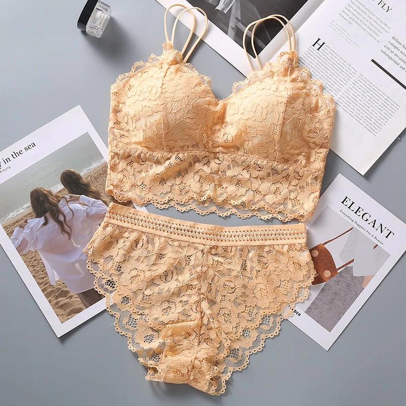 Bralette & Panty Set – Brown/Beige (L)